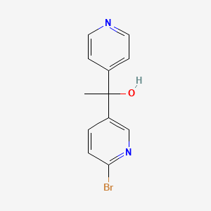 molecular formula C12H11BrN2O B8351191 1-(6-Bromo-pyridin-3-yl)-1-pyridin-4-yl-ethanol 