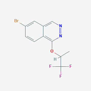 molecular formula C11H8BrF3N2O B8351313 6-Bromo-1-(2,2,2-trifluoro-1-methylethoxy)phthalazine 