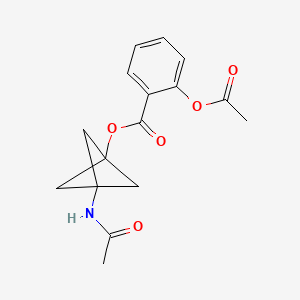 molecular formula C16H17NO5 B8351353 3-Acetamidobicyclo[1.1.1]pentan-1-yl 2-acetoxybenzoate 