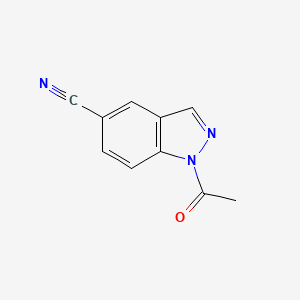 molecular formula C10H7N3O B8351356 1-acetyl-1H-indazole-5-carbonitrile 