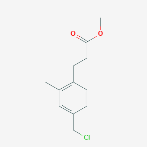 molecular formula C12H15ClO2 B8351386 3-(4-Chloromethyl-2-methyl-phenyl)-propionic Acid Methyl Ester 