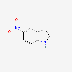 molecular formula C9H9IN2O2 B8351413 7-iodo-2-methyl-5-nitro-2,3-dihydro-1H-indole 