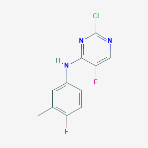 molecular formula C11H8ClF2N3 B8351429 2-chloro-5-fluoro-N4-(4-fluoro-3-methylphenyl)-4-pyrimidineamine 
