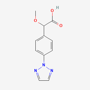 molecular formula C11H11N3O3 B8351466 2-(4-(2H-1,2,3-triazol-2-yl)phenyl)-2-methoxyacetic acid 