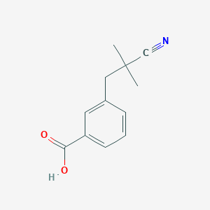 molecular formula C12H13NO2 B8351487 3-(2-Cyano-2-methylpropyl)benzoic acid 