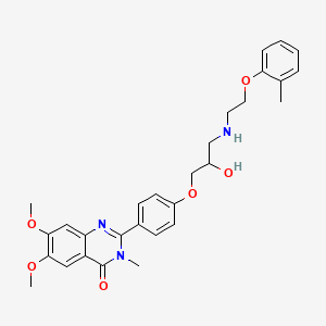 molecular formula C29H33N3O6 B8351512 4(3H)-Quinazolinone, 6,7-dimethoxy-2-(4-(2-hydroxy-3-((2-(2-methylphenoxy)ethyl)amino)propoxy)phenyl)-3-methyl- CAS No. 83722-35-4