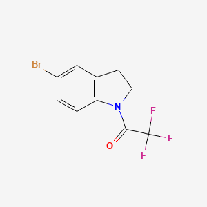 molecular formula C10H7BrF3NO B8351584 Ethanone, 1-(5-bromo-2,3-dihydro-1H-indol-1-yl)-2,2,2-trifluoro- 