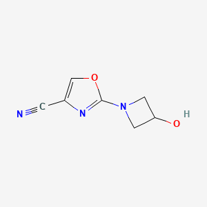 molecular formula C7H7N3O2 B8351614 1-(4-Cyano-1,3-oxazol-2-yl)-3-hydroxyazetidine 