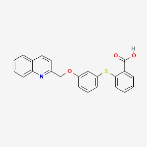 molecular formula C23H17NO3S B8351660 2-[[3-(2-Quinolinylmethoxy)phenyl]sulfanyl]benzoic acid 