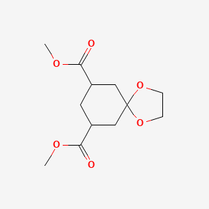 molecular formula C12H18O6 B8351683 Dimethyl 1,4-dioxaspiro[4.5]decane-7,9-dicarboxylate 