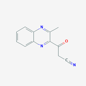 molecular formula C12H9N3O B8351707 3-(3-Methylquinoxalin-2-yl)-3-oxopropanenitrile 