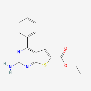 2-Amino-4-phenyl-thieno[2,3-d]pyrimidine-6-carboxylic acid ethyl ester