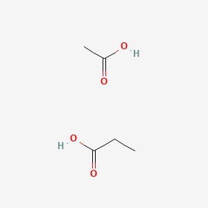 molecular formula C5H10O4 B8351730 Acetic acid with propanoic acid CAS No. 8068-63-1