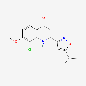 8-Chloro-2(5-isopropyl-isoxazol-3-yl)-7-methoxy-quinolin-4-ol