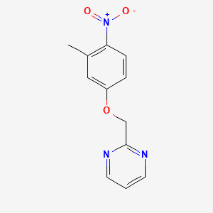 molecular formula C12H11N3O3 B8351777 2-[(3-Methyl-4-nitrophenoxy)methyl]pyrimidine 