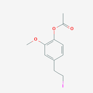 molecular formula C11H13IO3 B8351805 4-(2-Iodoethyl)-2-methoxyphenyl acetate 