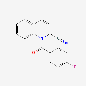 molecular formula C17H11FN2O B8351871 1-(4-Fluorobenzoyl)-1,2-dihydroquinoline-2-carbonitrile 