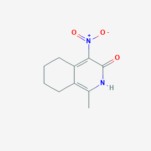 molecular formula C10H12N2O3 B8351977 2,3,5,6,7,8-Hexahydro-1-methyl-4-nitro-3-oxoisoquinoline 