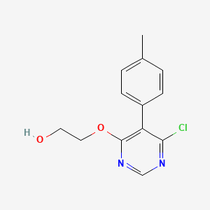 molecular formula C13H13ClN2O2 B8352001 2-{6-Chloro-5-(4-methylphenyl)pyrimidin-4-yloxy}ethanol 