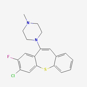 molecular formula C19H18ClFN2S B8352003 7-Chloro-8-fluoro-10-(4-methylpiperazino)dibenzo(b,f)thiepine 