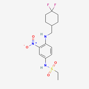 molecular formula C15H21F2N3O4S B8352005 N-(4-(((4,4-Difluorocyclohexyl)methyl)amino)-3-nitrophenyl)ethanesulfonamide 