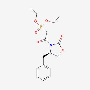 molecular formula C16H22NO6P B8352007 Diethyl (R)-(2-(4-benzyl-2-oxooxazolidin-3-yl)-2-oxoethyl)phosphonate 