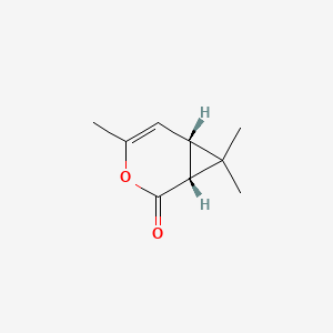 molecular formula C9H12O2 B8352027 (1R,6S)-4,7,7-Trimethyl-3-oxabicyclo(4.1.0)hept-4-en-2-one CAS No. 70174-49-1