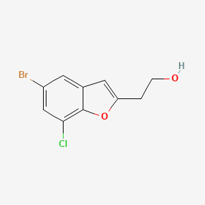 molecular formula C10H8BrClO2 B8352048 2-(5-Bromo-7-chlorobenzofuran-2-yl)ethanol 