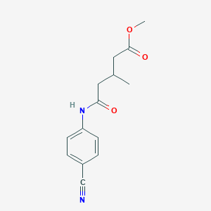 molecular formula C14H16N2O3 B8352069 Methyl 5-(4-cyanophenylamino)-3-methyl-5-oxopentanoate 