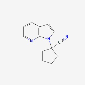 molecular formula C13H13N3 B8352097 1-Pyrrolo[2,3-b]pyridin-1-yl-cyclopentanecarbonitrile 