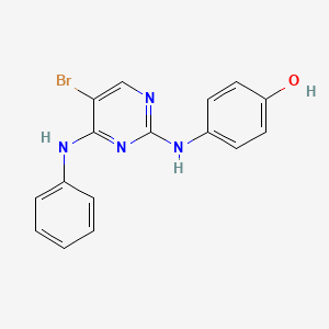 molecular formula C16H13BrN4O B8352109 4-Anilino-5-bromo-2-(4-hydroxyanilino)pyrimidine 