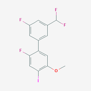 molecular formula C14H9F4IO B8352147 3'-(Difluoromethyl)-2,5'-difluoro-4-iodo-5-methoxybiphenyl 