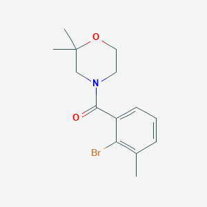 molecular formula C14H18BrNO2 B8352152 (2-Bromo-3-methylphenyl)(2,2-dimethylmorpholino)methanone 