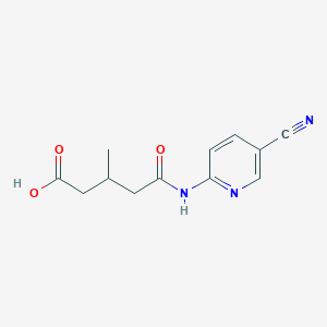molecular formula C12H13N3O3 B8352190 4-(5-Cyanopyridin-2-ylcarbamoyl)-3-methylbutyric acid 