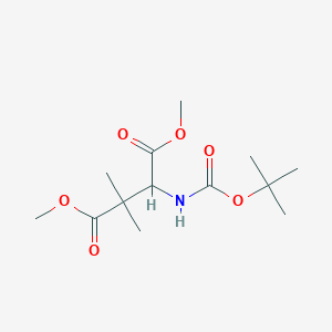 molecular formula C13H23NO6 B8352211 3-Tert-butoxycarbonylamino-2,2-dimethyl-succinic acid dimethyl ester 