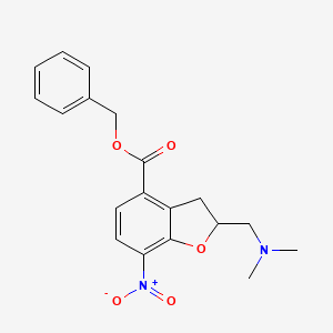 molecular formula C19H20N2O5 B8352220 Benzyl 2-(dimethylaminomethyl)-7-nitro-2,3-dihydrobenzofuran-4-carboxylate 