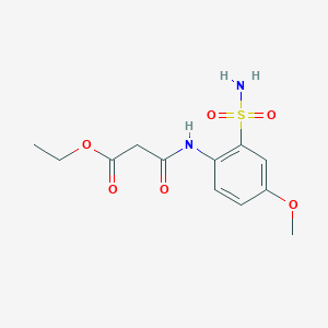 molecular formula C12H16N2O6S B8352279 N-(4-Methoxy-2-sulfamoyl-phenyl)-malonamic acid ethyl ester 