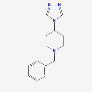 molecular formula C14H18N4 B8352292 1-benzyl-4-(4H-1,2,4-triazol-4-yl)piperidine 