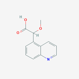 molecular formula C12H11NO3 B8352325 2-Methoxy-2-(quinolin-5-yl)acetic acid 