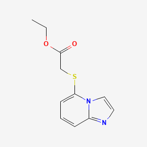 molecular formula C11H12N2O2S B8352340 Ethyl (imidazo[1,2-a]pyridin-5-ylthio)acetate 