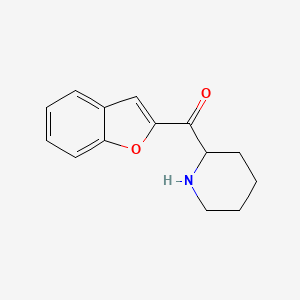 molecular formula C14H15NO2 B8352365 (RS)-1-benzofuran-2-yl-1-piperidin-2-yl-methanone 