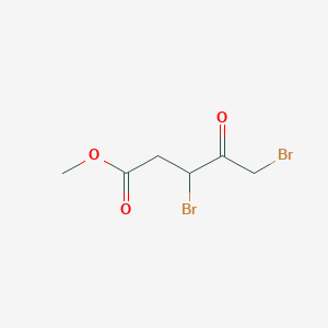 molecular formula C6H8Br2O3 B8352377 3,5-Dibromo-4-oxopentanoic acid methyl ester 