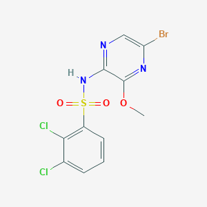 molecular formula C11H8BrCl2N3O3S B8352399 N-(5-Bromo-3-methoxy-2-pyrazinyl)-2,3-dichlorobenzenesulphonamide 