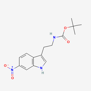 molecular formula C15H19N3O4 B8352404 [2-(6-nitro-1H-indol-3-yl)-ethyl]-carbamic acid tert-butyl ester 