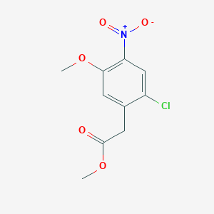 molecular formula C10H10ClNO5 B8352414 2-(2-Chloro-5-methoxy-4-nitrophenyl)acetic acid methyl ester 