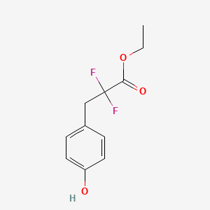 molecular formula C11H12F2O3 B8352430 Benzenepropanoic acid, alpha,alpha-difluoro-4-hydroxy-, ethyl ester 