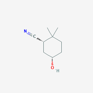 molecular formula C9H15NO B8352487 cis-5-Hydroxy-2,2-dimethylcyclohexanecarbonitrile 