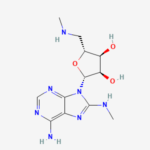 molecular formula C12H19N7O3 B8352491 5'-Deoxy-5',8-bis(methylamino)adenosine 