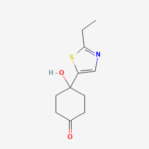 molecular formula C11H15NO2S B8352506 4-(2-Ethyl-thiazol-5-yl)-4-hydroxy-cyclohexanone 