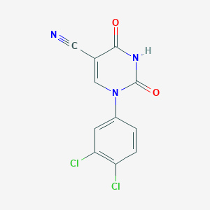molecular formula C11H5Cl2N3O2 B8352512 5-Cyano-1-(3,4-dichlorophenyl)uracil 